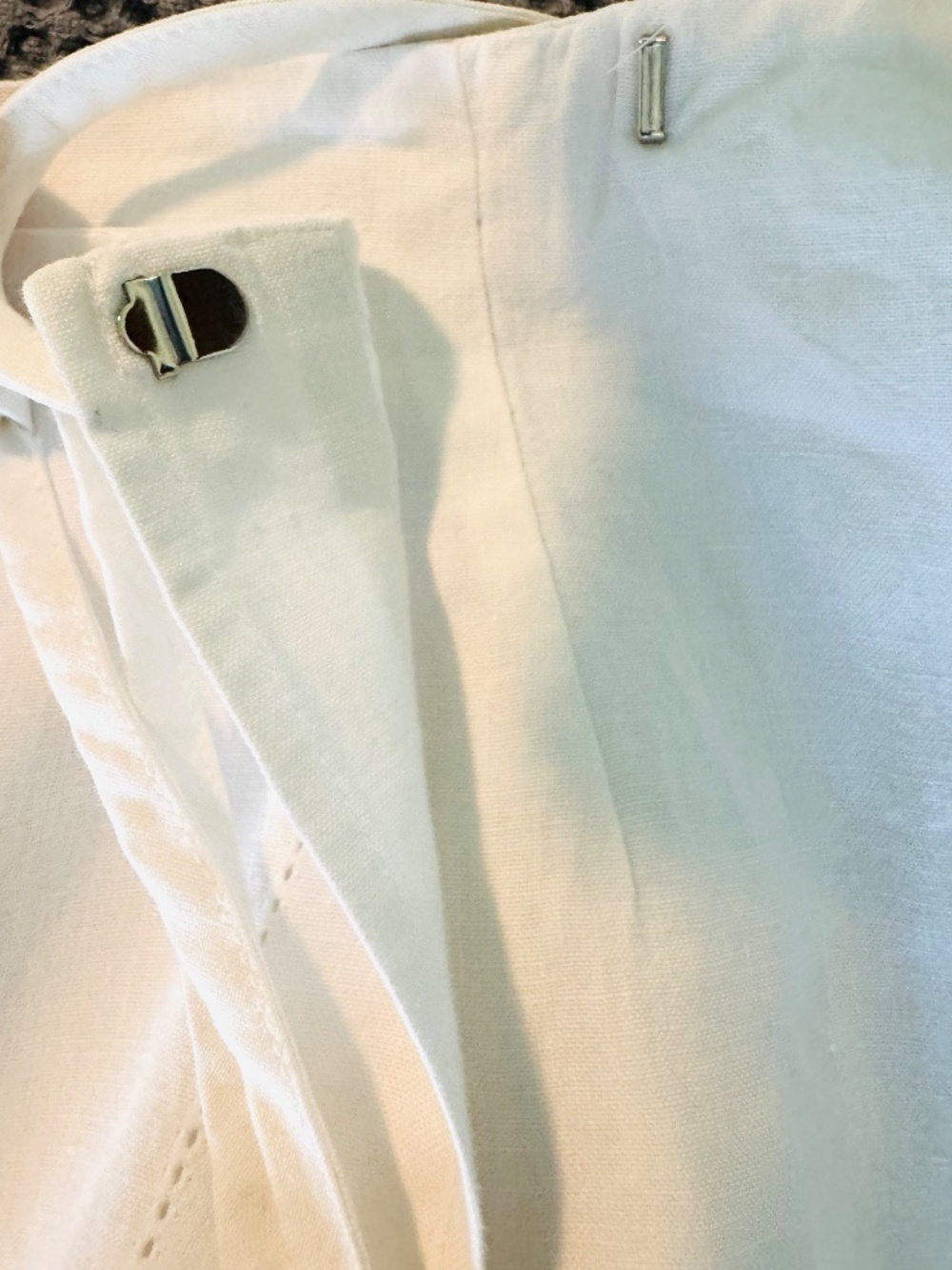 Liz Claiborne Liz Sport Linen Wrap Skirt 12 Lined White Coastal Beach Vintage - Picture 7 of 9